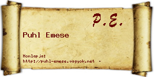Puhl Emese névjegykártya