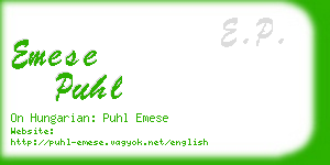 emese puhl business card